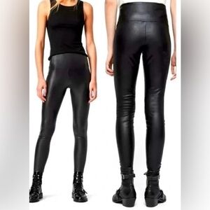 21 Saints Black Shiny Snake Print Leggings medium